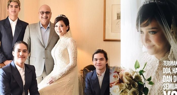 foto pernikahan romantis maia estianty