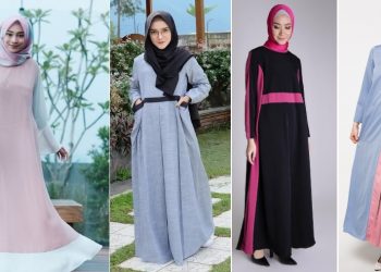 Inspirasi Model Gamis Dua Warna Yang Cantik dan Mengesankan