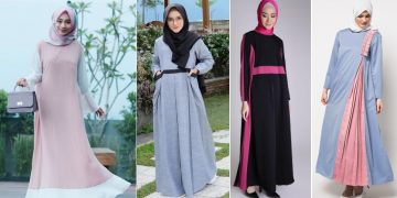 Inspirasi Model Gamis Dua Warna Yang Cantik dan Mengesankan