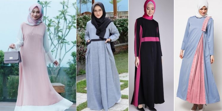Inspirasi Model Gamis Dua Warna Yang Cantik dan Mengesankan